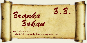 Branko Bokan vizit kartica
